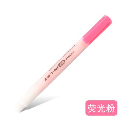 Japan zebra highlighter wks 9 5 stk farve højdepunkter markering studerende slik farve søde noter 4mm: Fluorescerende lyserød