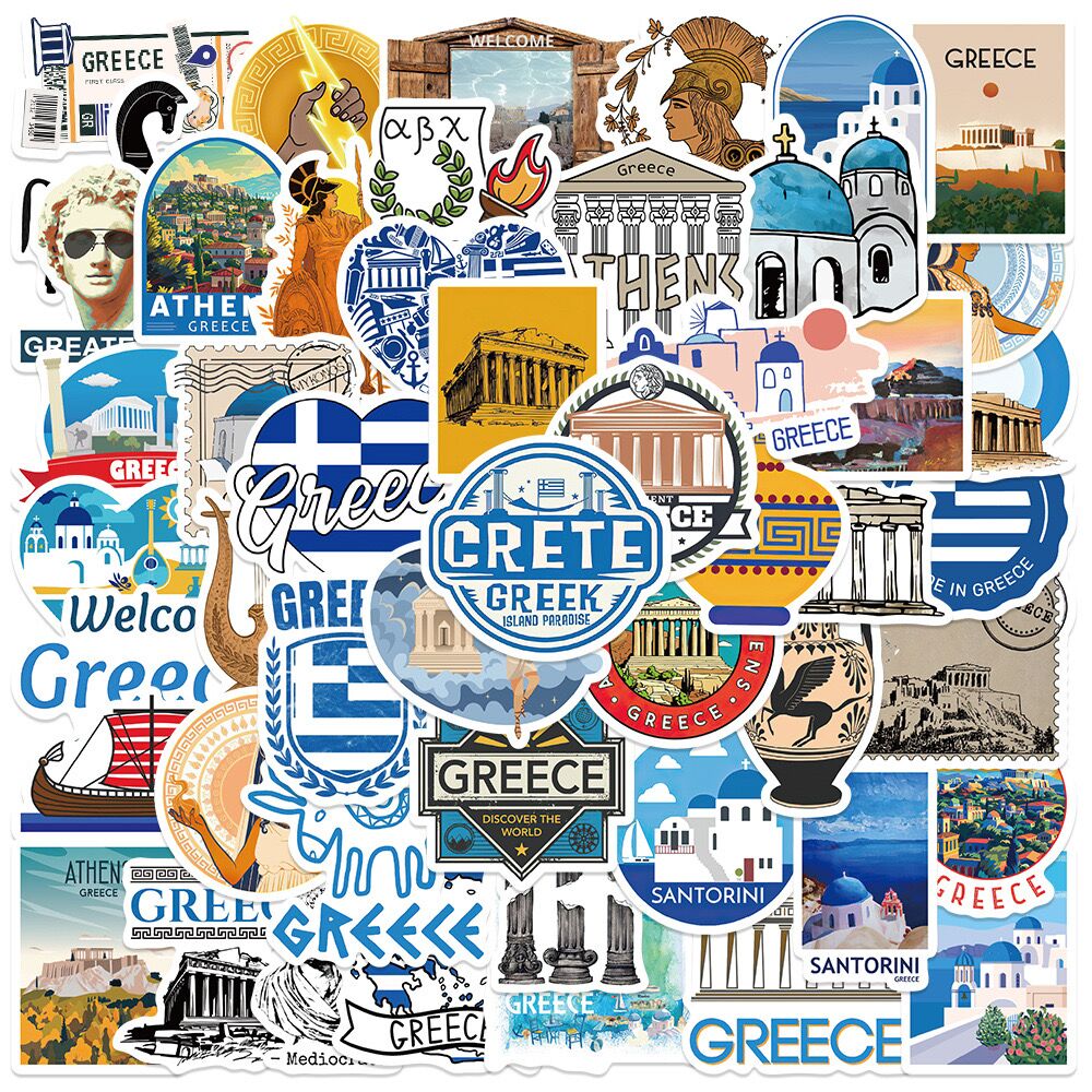 50/100PCS Mix Wereldberoemde gebouwen Reizen Stad Stickers Landmark Landschap Decals DIY Telefoon Bagage Laptop Skateboard Sticker: Rood