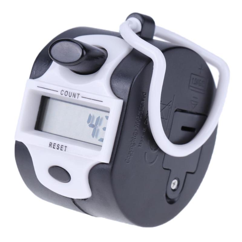 Portable 5 Digit Display Electronic Counter Hand LCD Screen Held Tally Counter Finger Mini Handheld Clicker People Counte Meter: White