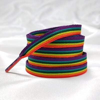 Lacets arc-en-ciel 3D, motif individuel, montantes en toile, colorées, à la , pour femmes et hommes, Cowboy, directe: Color 02 / 120 CM