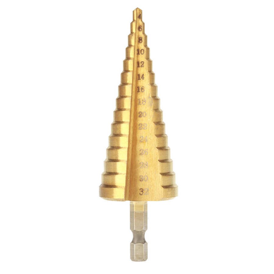 Hss stegplätering borr bit steg borr fler hål steg upp bit steg borr bit steg borr set steg borr för skärning: 4-32mm