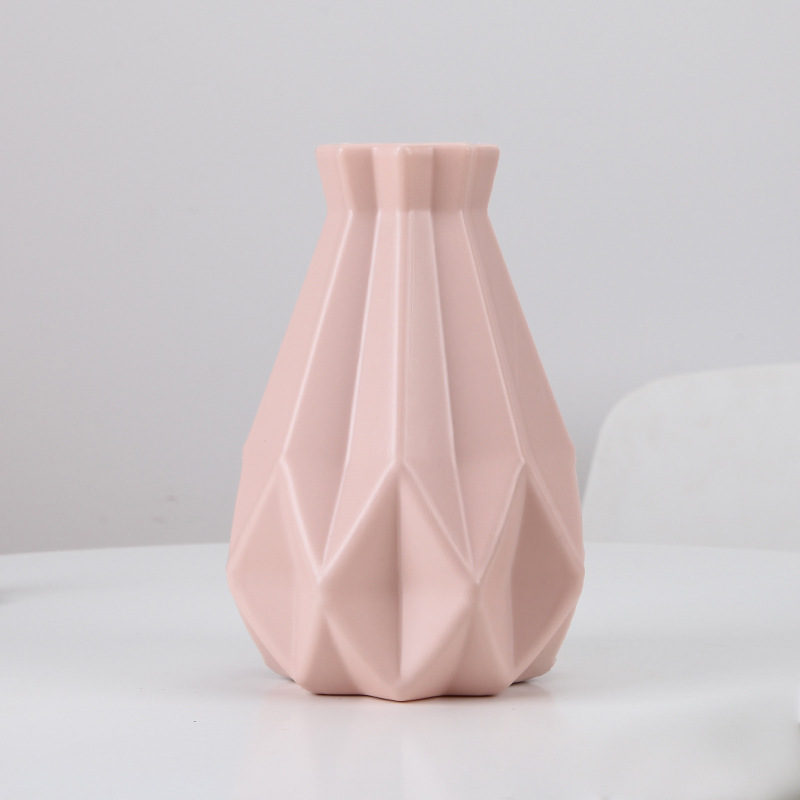 Blumenvase Dekoration Zuhause Kunststoffvase Weiß Nachahmung Keramik Blumentopf Blumenkorb Nordische Dekoration Vasen für Blumen: Licht Grau
