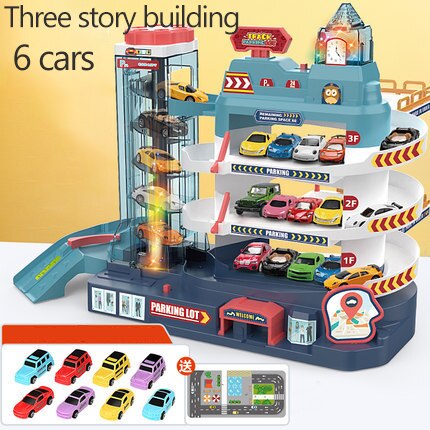 Automobiel Building Elektrische Rail Auto Kinderen Parkeerplaats Speelgoed Kleine Garage Super Grote Drie-Dimensionale Multilayer Jongen: 3 floors 6car