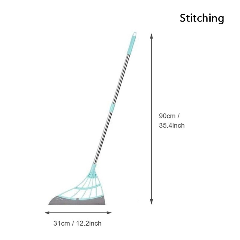 Rubber Broom Hand Push Sweeper Magic Broom Floor Wiper Squeegee for Floor Cleaning Floor Squeegee Sweeping Brush Pet Hair Broom: Green Standard