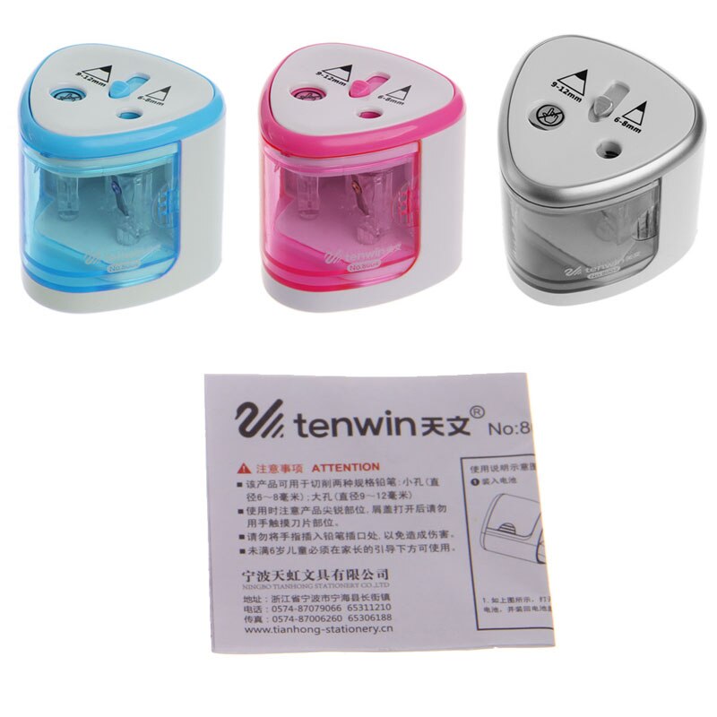 Automatic Two-hole Electric Touch Switch Pencil Sharpener Home Office School