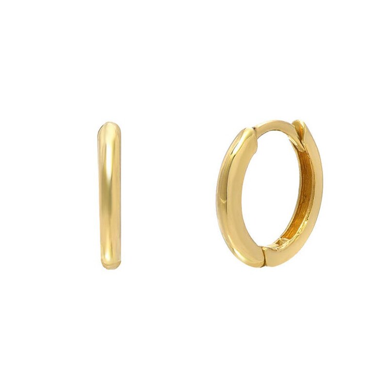 Canner ægte 925 sterlingsølv klassiske runde øreringe bøjle øreringe til kvinder uregelmæssig øreringskrog kolczyki: Form 2 guld