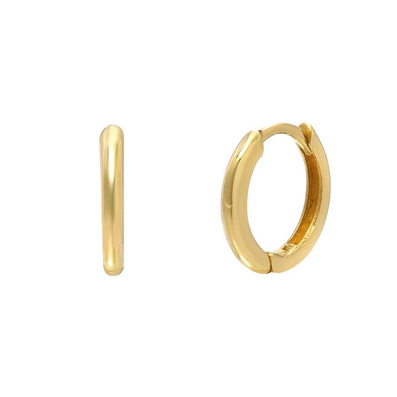 CANNER Reale dell'argento Sterlina 925 Rotondo Classico Earing Orecchini A Cerchio per Le Donne Irregolare Orecchino Gancio kolczyki: shape2 oro