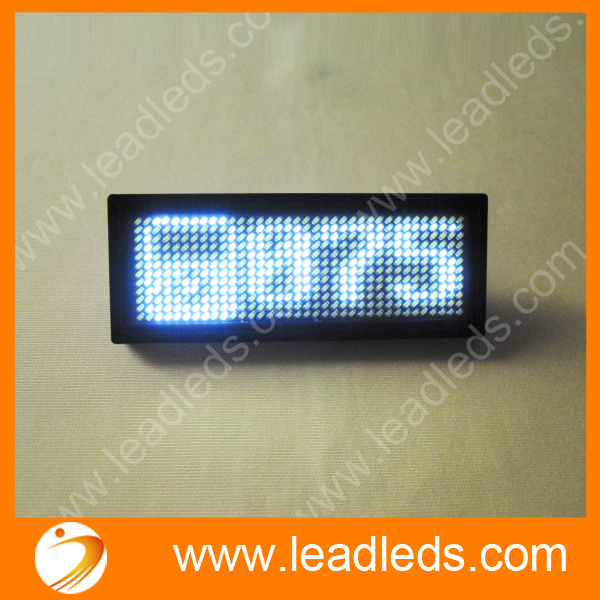 White Special Offer 44x11 Dots Rechargeable Led Scrolling Name Badge, Moving Text Display Business Card Tag
