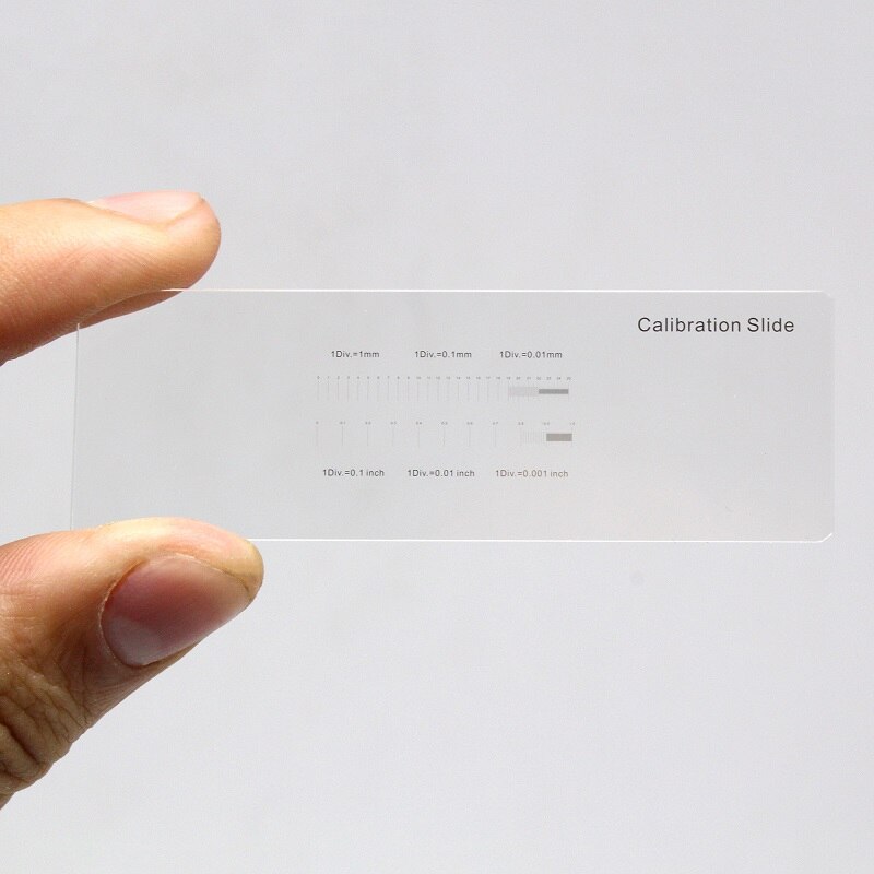 Microscope Calibration Slide Stage Micrometer 1Div.=1mm 0.1mm 0.01mm 0.1 inch 0.01 inch 0.001 inch Total 25.4 mm 1 inch