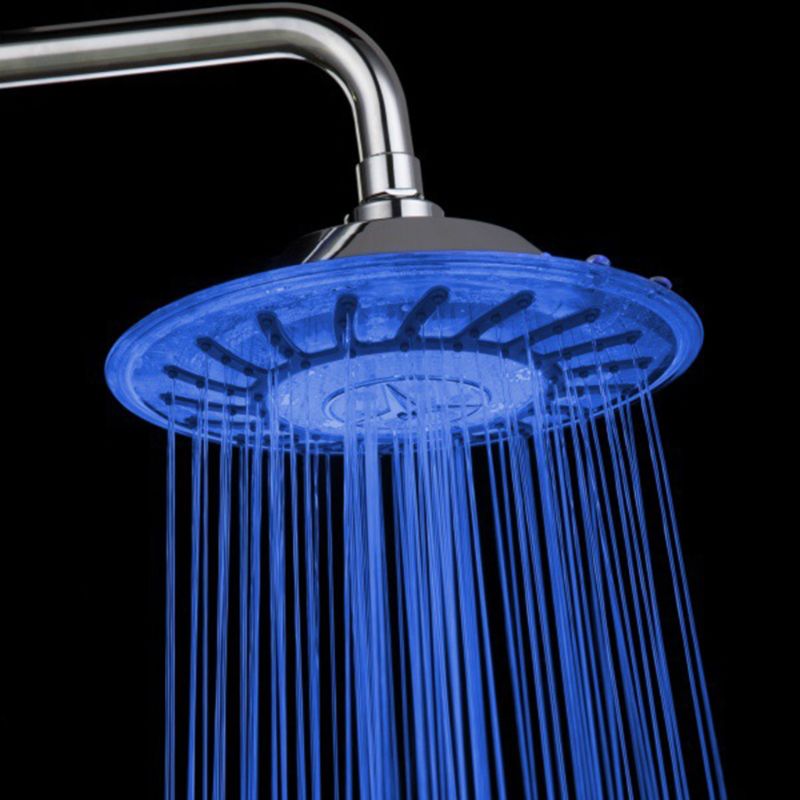 8" Bathroom 7 Colors Automatic LED Light Changing Round Top Shower Head Bath Rainfall l29k