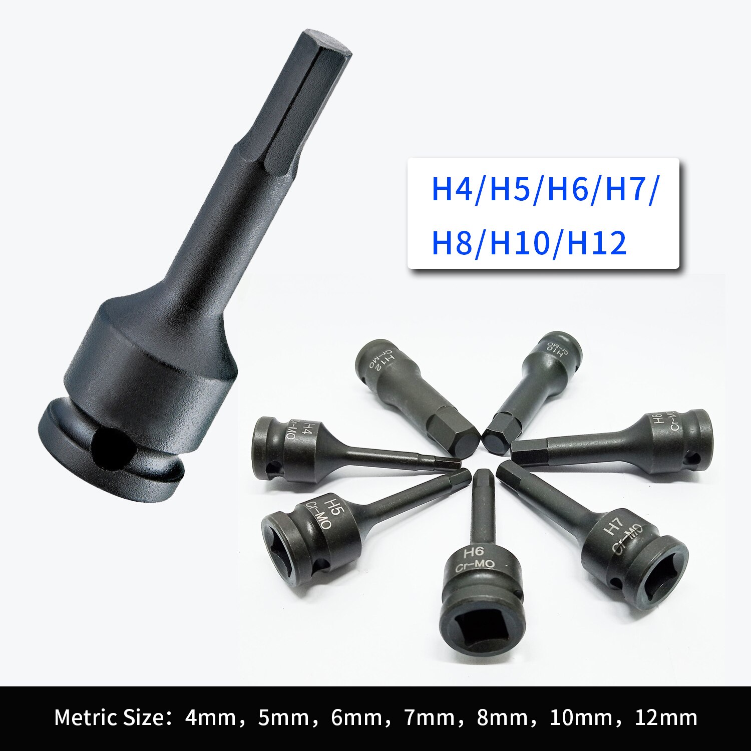 7pcs Impact Socket Bit Set 3/8-inch Drive Chrome M... – Grandado