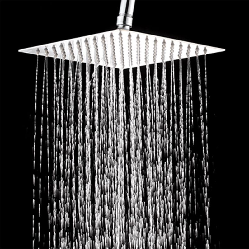 Ducha cuadrada ultrafina de acero inoxidable de 8 pulgadas, boquilla superior grande, ducha de lluvia, cabezal de ducha de baño, accesorios de baño de pulverización