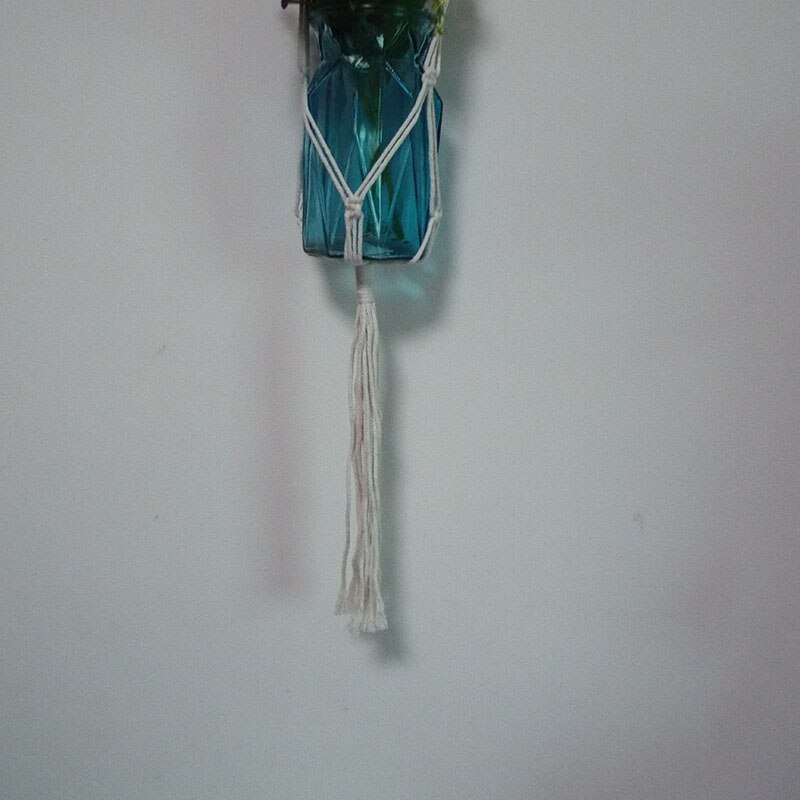 Vertical Garden Plant Hanging Rope Macrame Hanger Flower Net Pot Baskets Wall Handmade Cotton Rope for Home Year Decoration