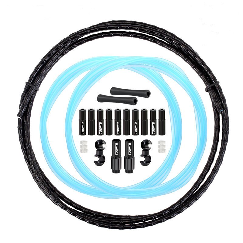 MTB Bike Outer Fishbone Tube Set Variable Speed Brake Cables Aluminium Alloy Road Bicycle Line Pipes Bicycle Brake Shift Parts: Black