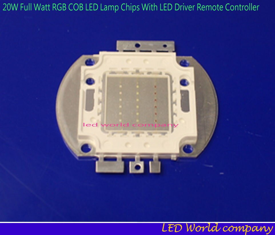 1Set Full Watt RGB Integrated Chip 10W 20W 30W 50W 100W RGB LED lamp + LED Driver +24Key Remote For Floodlight Spot light bulbs: 20W  chip no driver
