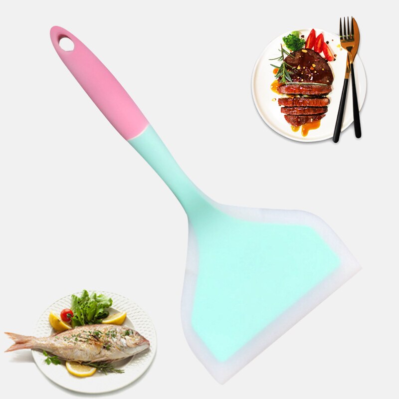 Rascador de cocina antiadherente, pala ancha de silicona, para carne, huevo, Pizza, espátulas, utensilios de cocina para el hogar
