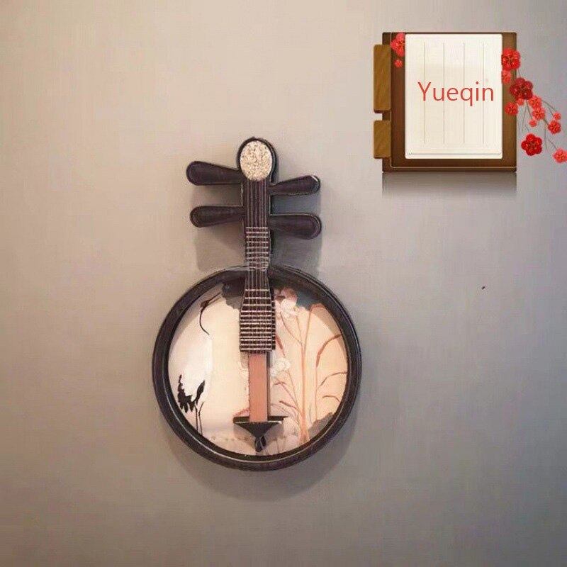 Chinese Style Refrigerator Magnet Classical Folk Music Pipa Yueqin Cartoon Cute Interesting Wooden Refrigerator Magnet Sticker