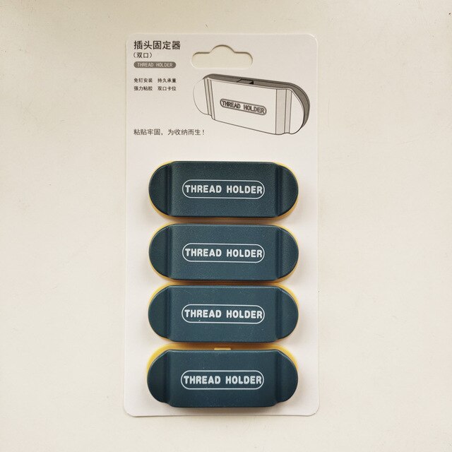 Data Cable Storage Tool Wire Regulator Wall Mounted Storage Organizer Rack Cable Retainer Clip 4pcs Punch Free Plug Hook: 4PCS Dark Blue