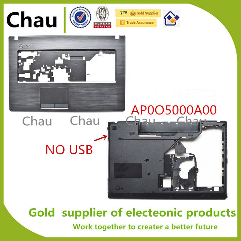 Chau For Lenovo G770 G780 2182 TOP COVER Palmrest Upper Case/ Bottom Case Base Cover AP0O5000A00 AP0H4000300