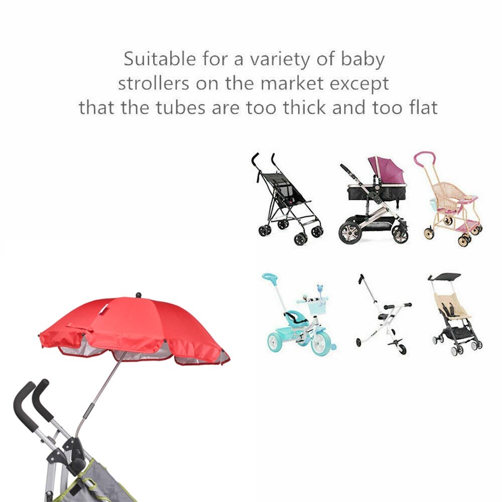 1pcs Adjustable Stroller Umbrella Rain UV Protection Baby Pram Pushchair Sun Shade Parasol With Universal Clamp