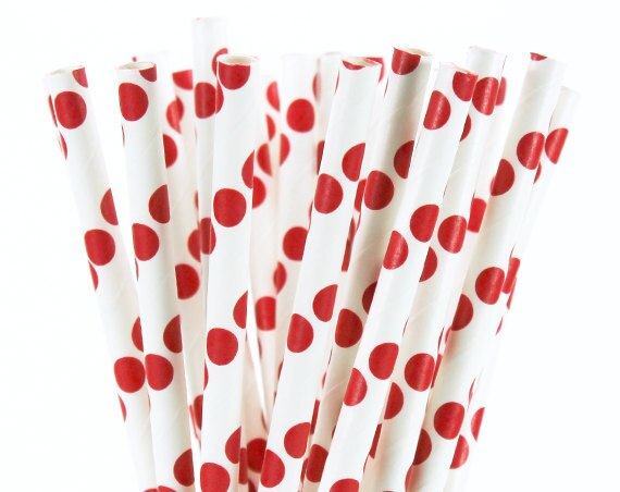 25pcs Black Red Paper Straws Straws For Birthday Wedding Decorative Party Event Drinking Straws Supplies: Red 4