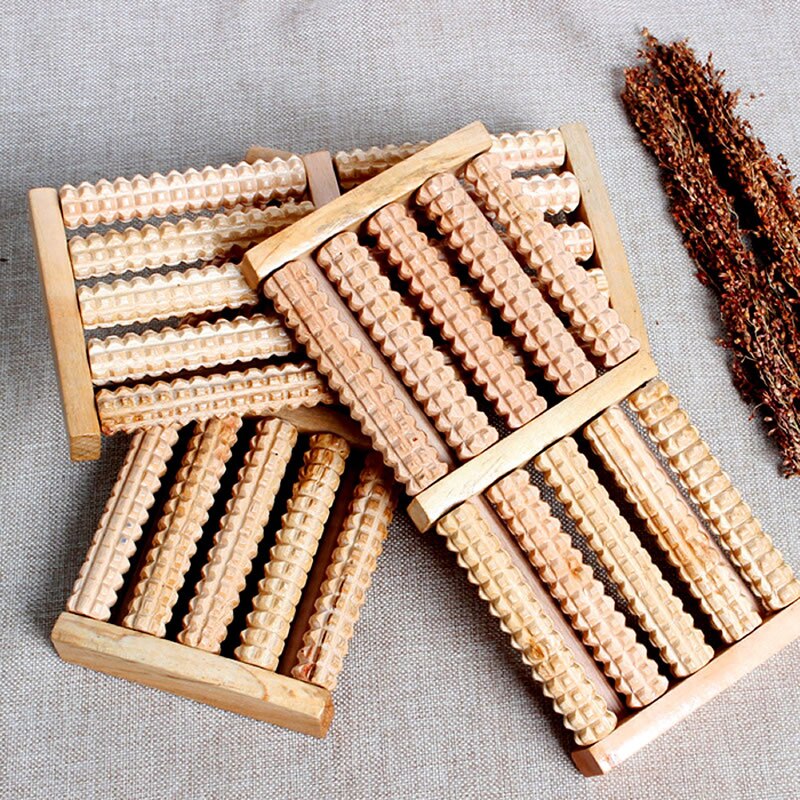 5 Ruwe Houten Roller Voet Massage Gezondheid Therapie Stress Relax Massage