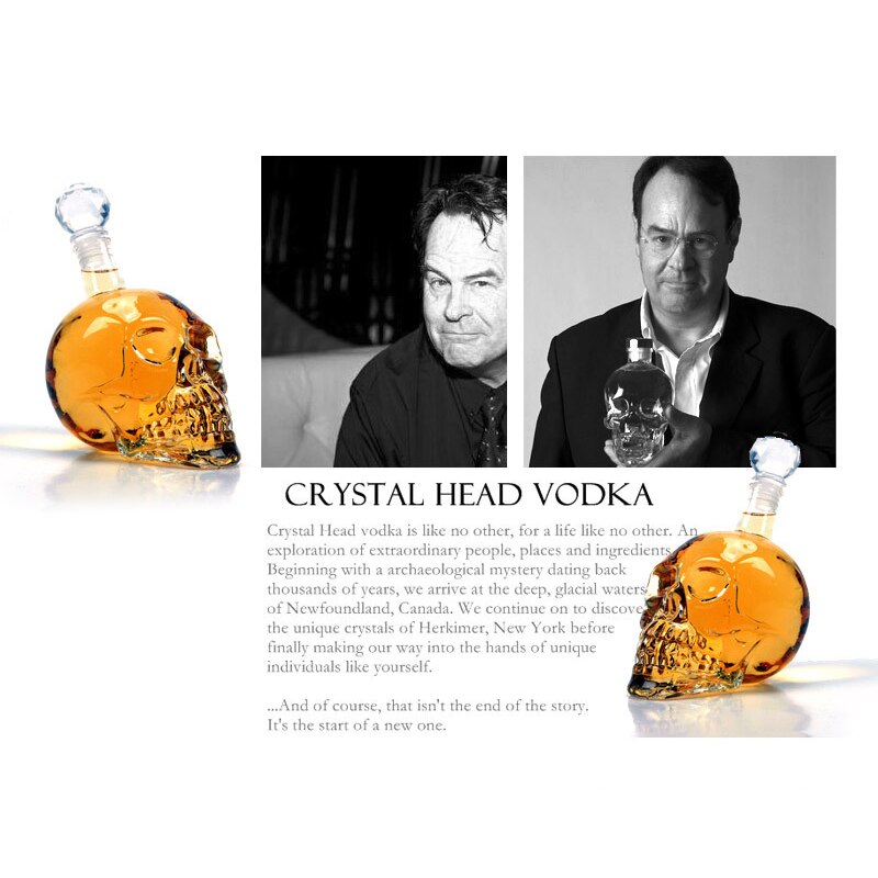 350/500/1000ML bouteille de crâne en cristal Vodka bouteille de verre de tir de crâne avec tête de crâne en liège Carafe en verre pour spiritueux de vin de Whisky