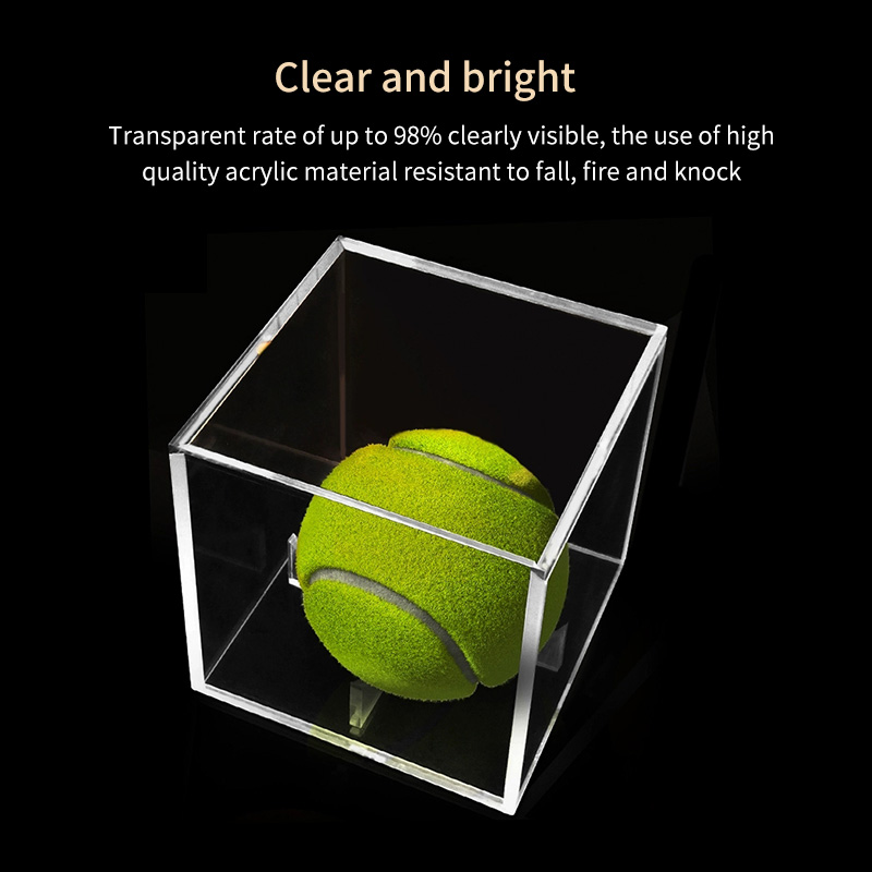 Akryl 9 tommer baseball box display golf tennisbold gennemsigtig sag til souvenir opbevaringsboks holder uv beskyttelse støv