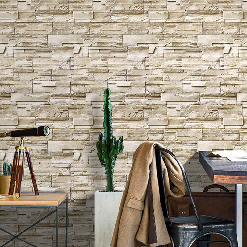 0.45*6m Explosion Brick Rock Sticker Waterproof PVC Wall Sticker Bar Restaurant Background Wallpaper Cafe Wall Decals