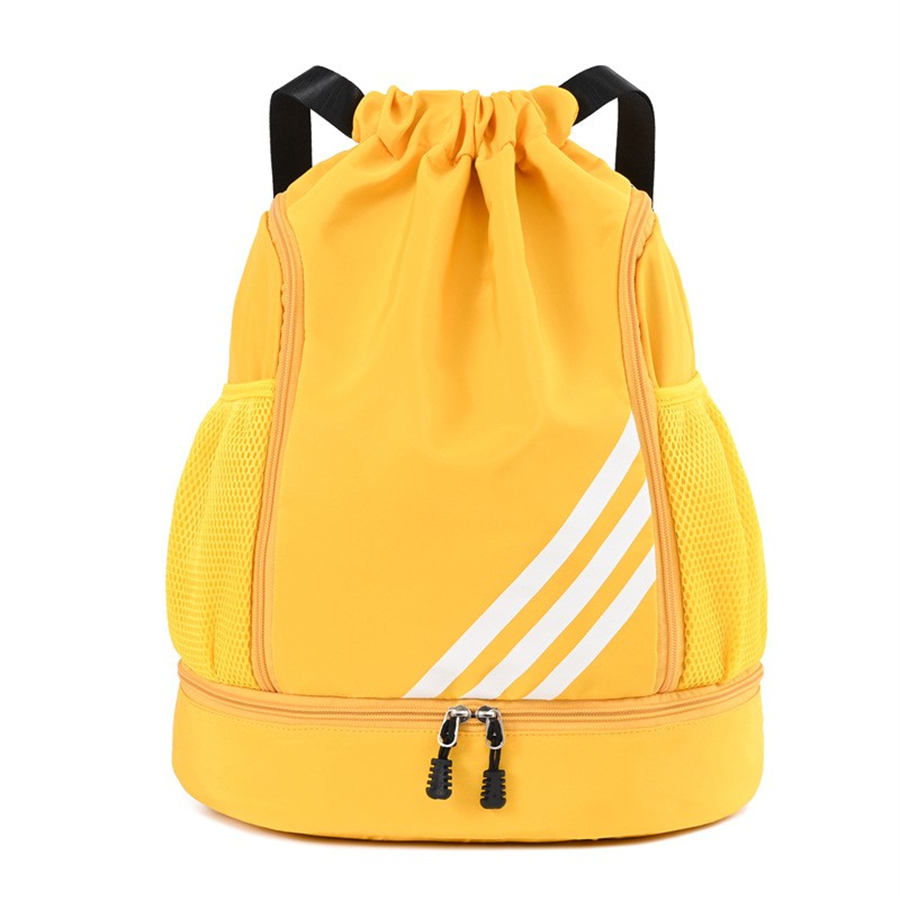 Gym Bag Fitness Backpack Women Men Basketball Backpack Outdoor Soccer Football Storage Bags Training Drawstring Sports Mochila: light yellow