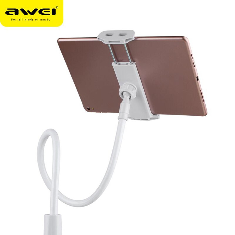 Awei  x3 flexibele lazy pod-standaardbevestiging voor mobiel en tablets: Wit