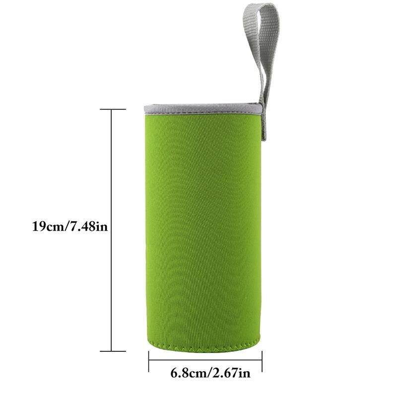 Urheilullinen vesipullon kansi neopreeni eriste hihalaukku laukku pussi kannettava tyhjiökuppisetti urheilu retkeilytarvike: Vihreä 550ml