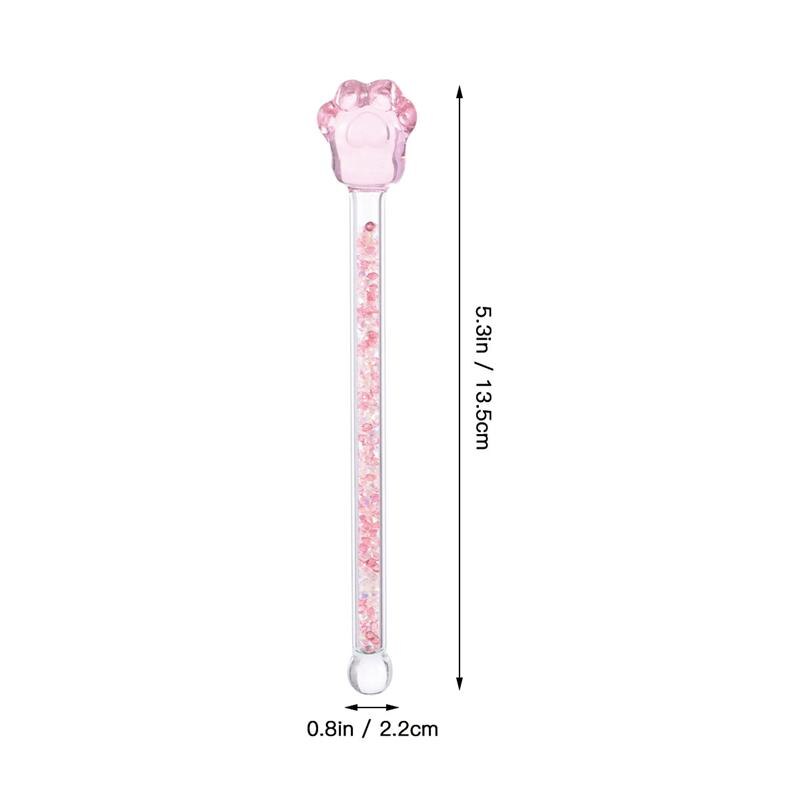 1pc Glass Stirring Rod Round Stir Stick Shiny Glass Stick Sakura Shaped Stirrer For Home Bar Kitchen Accessories