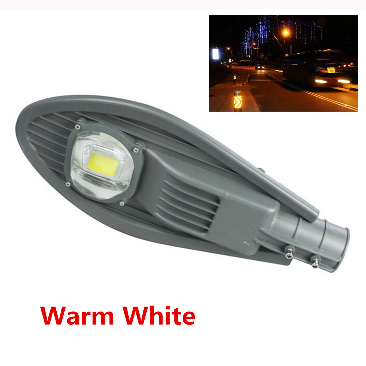 Harmaa 30w led katuvalo vedenpitävä ulkona yövalo puisto neliö tie hotelli silta valo koristelu ulkovalaistus