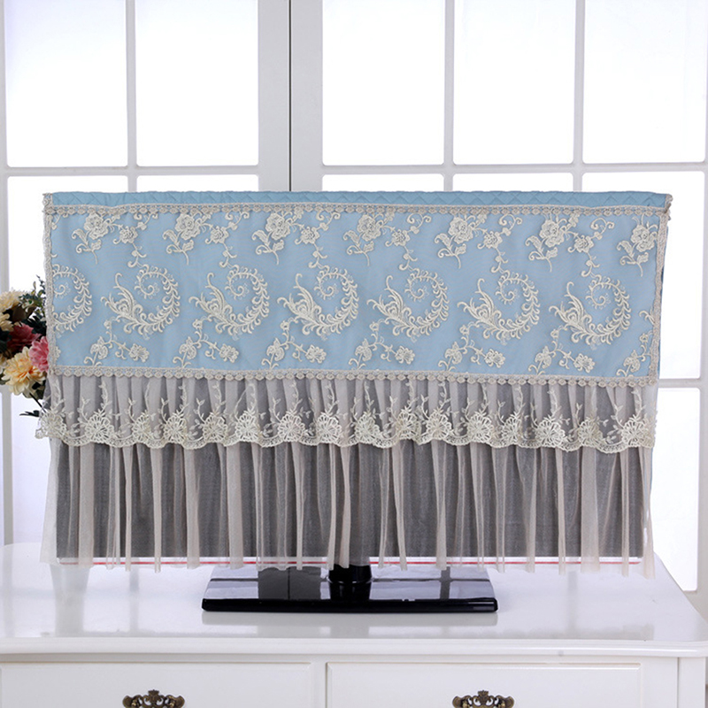 LCD TV Cover Cloth Television Dust-proof Microfiber Cloth LED Screen Lace TV Television Dust Cover 37-50 Inches