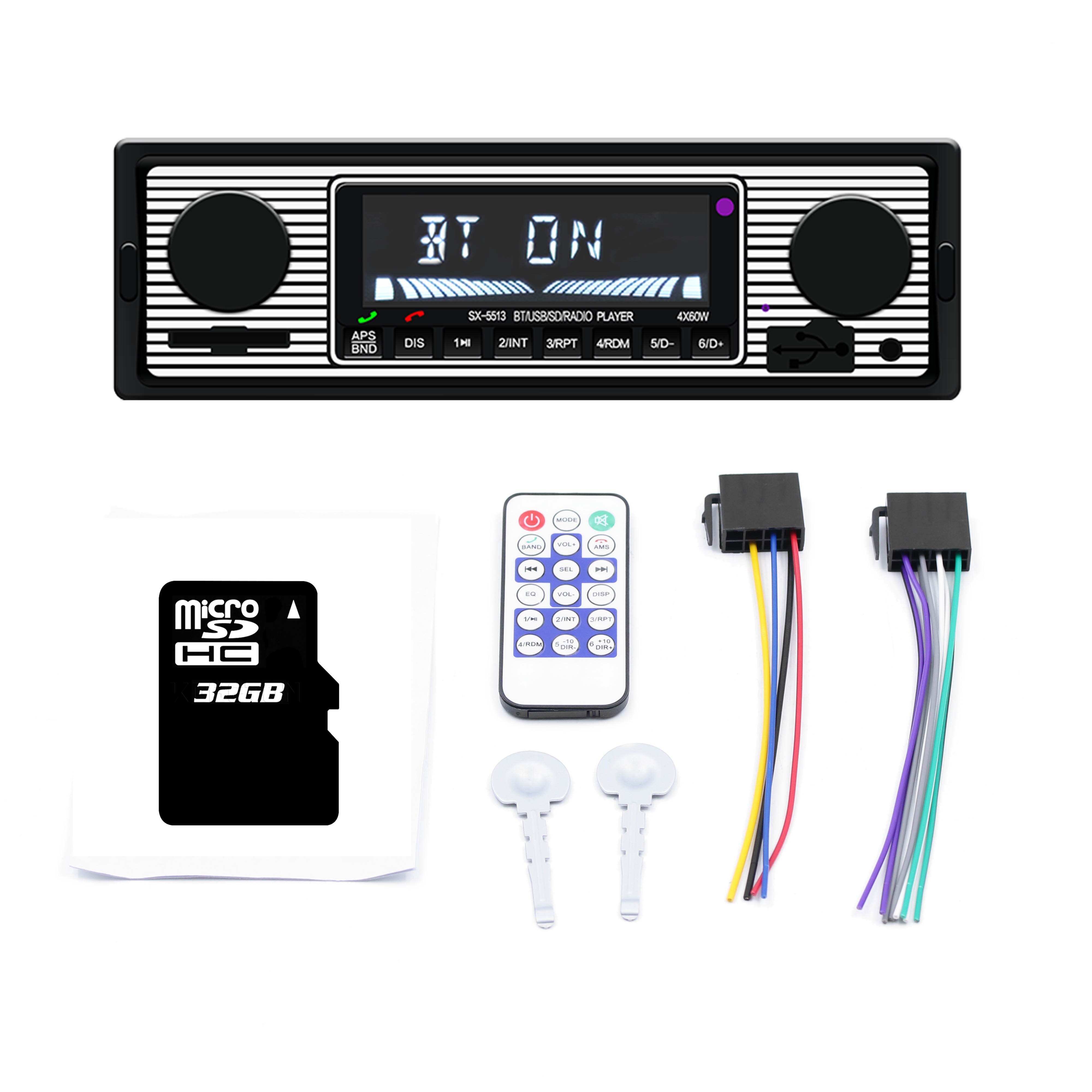 12V Bluetooth Car Radio Player Stereo FM MP3 USB SD AUX Audio Auto Electronics autoradio 1 DIN oto teypleri radio para carro: Radio with 32G tf