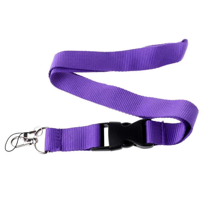 Een Kleur Zwart Blank Plain Sleutel Lanyard Badge Id Houders Telefoon Hals Bandjes