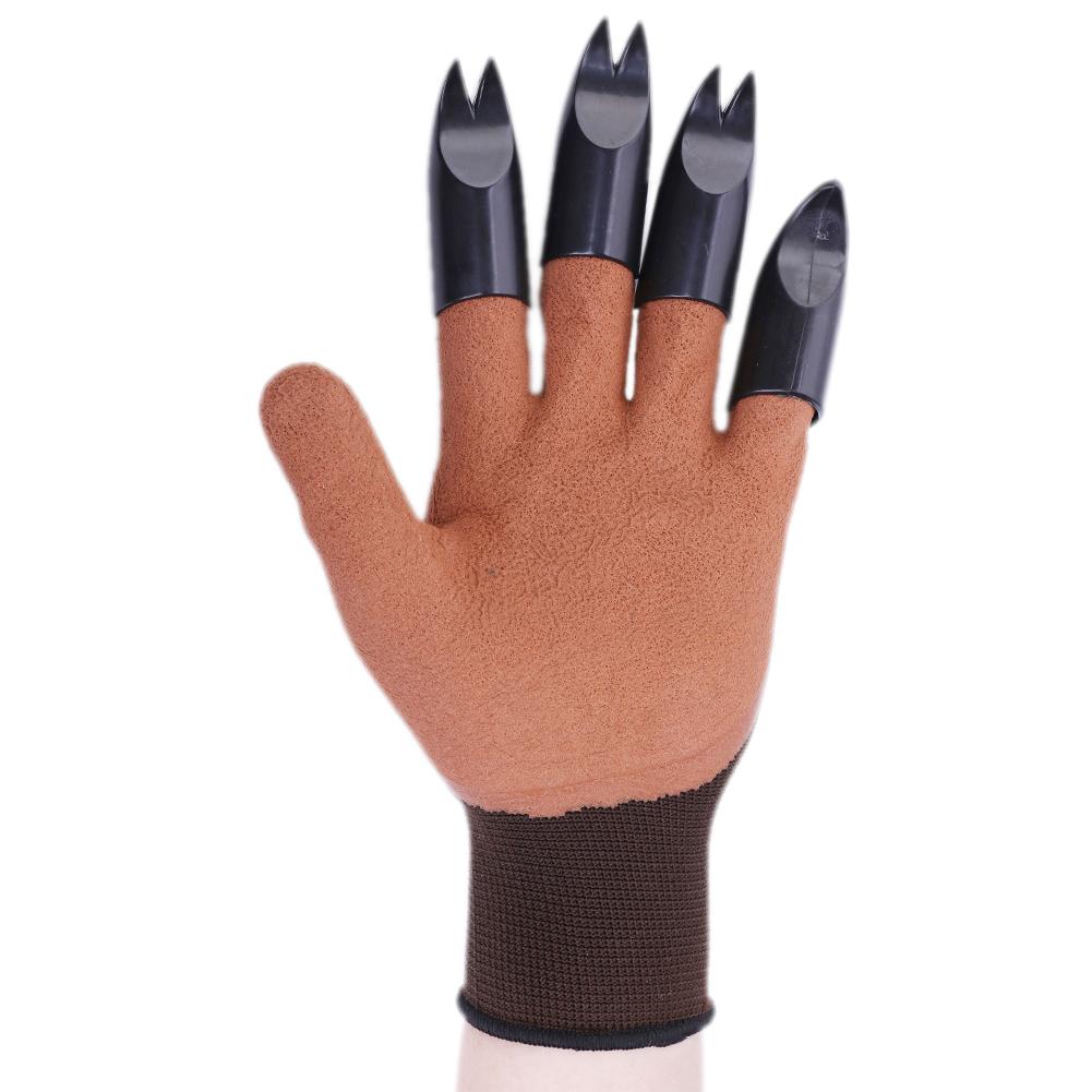 Guantes de jardín con garras de plástico ABS, guantes de goma para jardín, jardinería, excavación, plantación, herramientas de uso doméstico resistentes al agua para exteriores