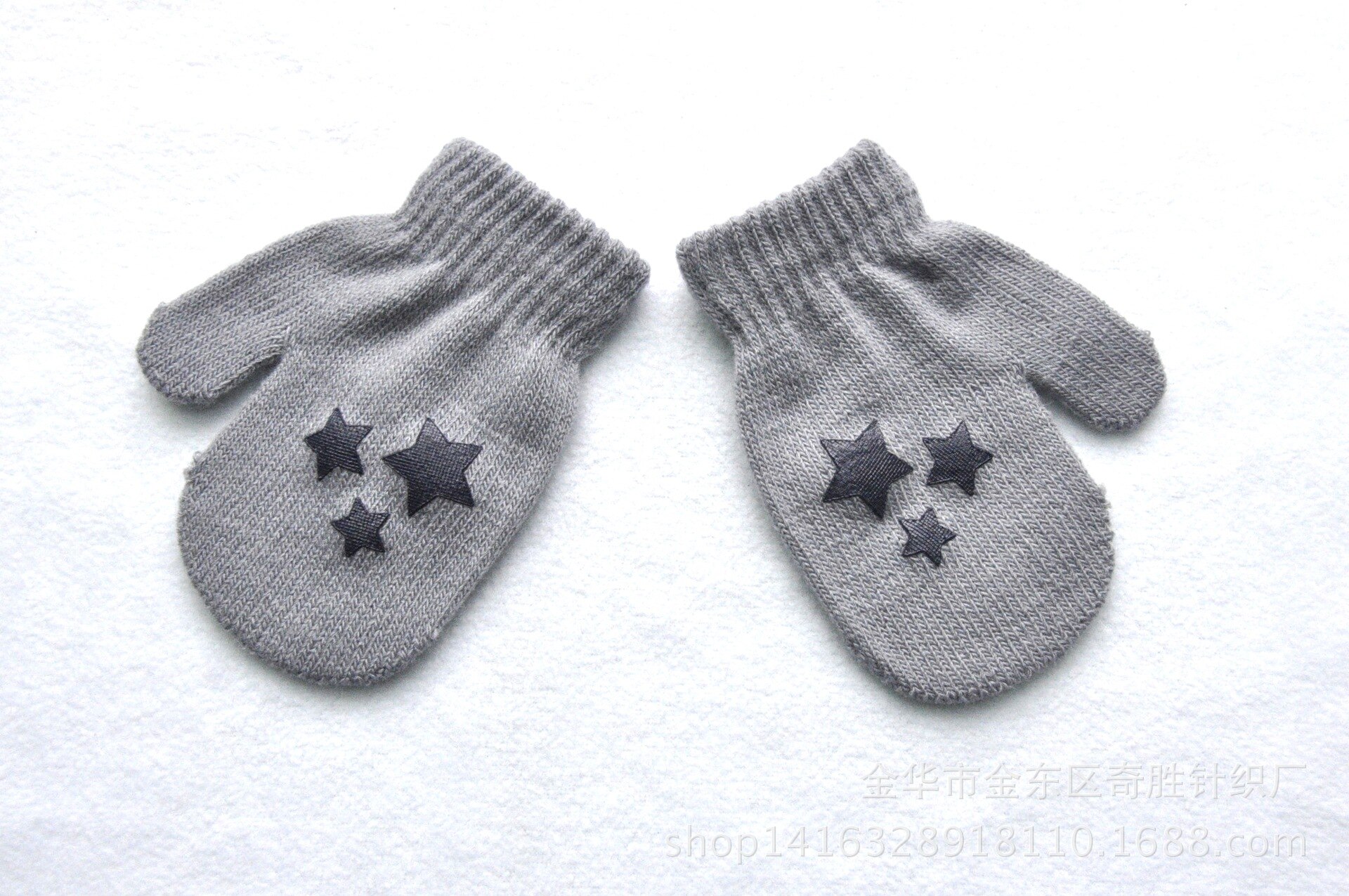 Kinder Handschuhe Winter Warme Baby Fäustlinge Gestrickte Jungen Und Mädchen Handschuh Für Alter Von 1-4 Jahre Alt: gray star