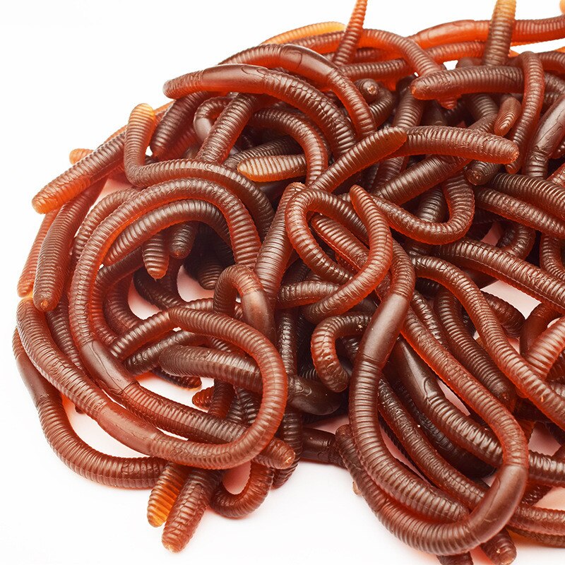 5 stk/parti 16cm simulering meitemark myk pvc kunstige morsomme leker til halloween-fest favoriserer dekorasjonsnyhet og kneble-leker