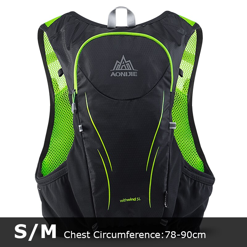 AONIJIE C928 5L Hydration Backpack Rucksack Bag Vest Harness 2L Water Bladder Hiking&Camping Running Marathon Race Sports Sets: C928-SM  Green