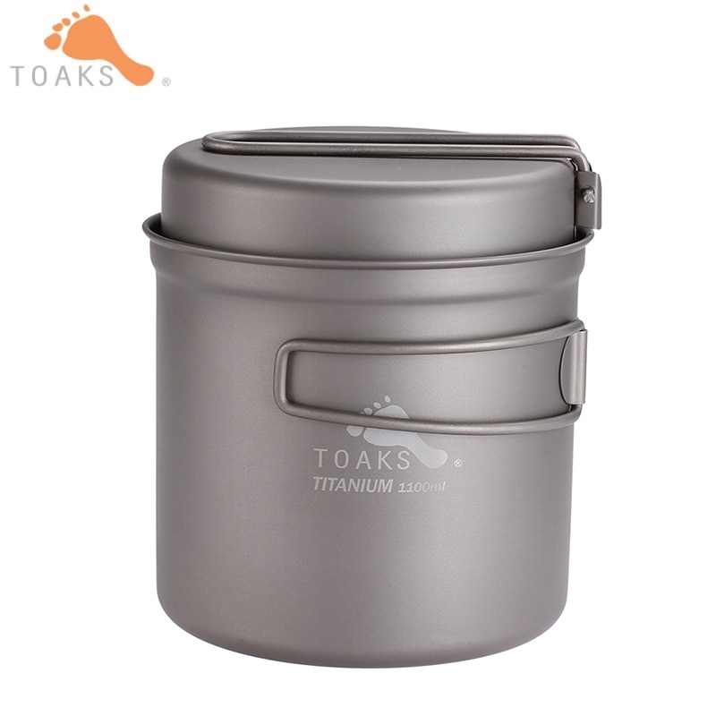 2 i 1 toaks titan gryte panne sett med sammenleggbare håndtak kokegryte steking kokekar 1100ml ultra sunn nettpose ckw -1100