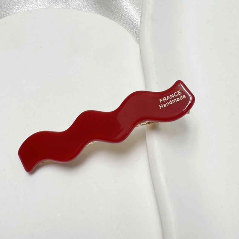 6.5cm lange alligatorer ,  y2k hårpynt til piger og kvinder, acetat hårnåle, koreanske bølgeformede hårspænder på siden.: Himmelblå