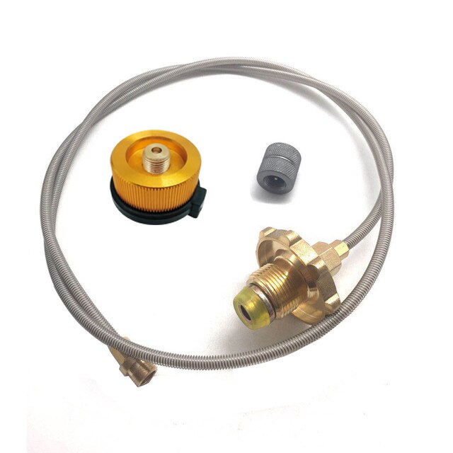 Utomhus spis camping gas spis gas tank konvertering huvud adapter brännare lpg cylinder propan refill adapter: Som rör och adapter