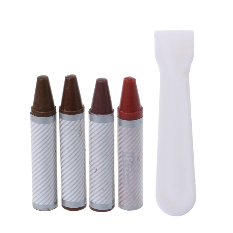 4PCS Furniture Marker Crayons Repair Kit Wood Touch Up Scratch Filler Remover