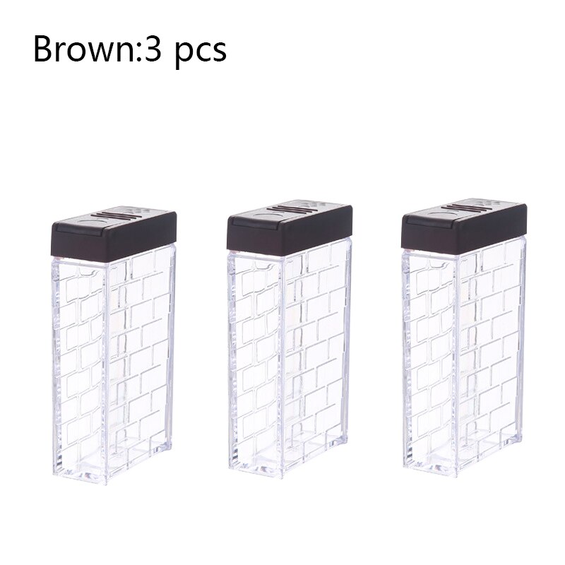 Transparent Spice Jar Set Salt and Pepper Seasoning Bottle Colorful Lid Kitchen Condiment Cruet Storage Container: brown 3 pcs