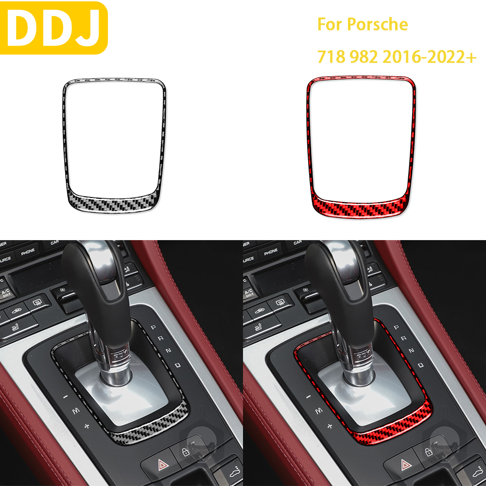 Voor Porsche Boxster Cayman 718 982 -2022 Auto Versnellingsbak Frame Trim Sticker Carbon Fiber Interieur Auto Accessoires
