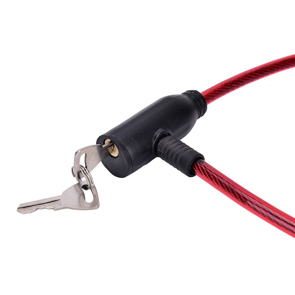 Universellt Cykellås Stöldskydd - Rostfritt Stål Kabel 8x65cm - Säkerhet för Motorcykel, Cykel, MTB - 2 Nycklar