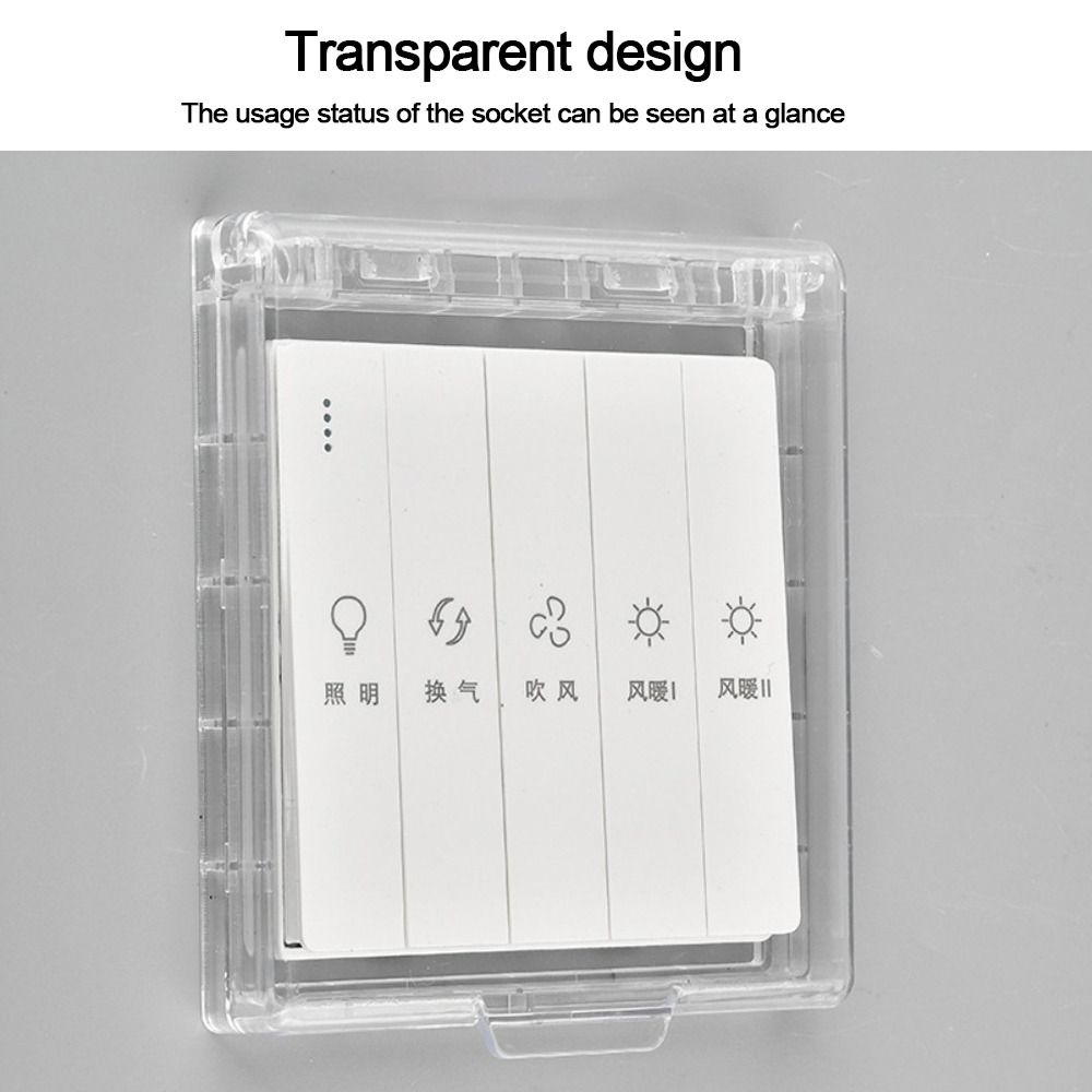 Väggmonterad strömbrytare skyddslock självhäftande 86- typs uttag vattentät låda plast stänkskyddad låda vägg
