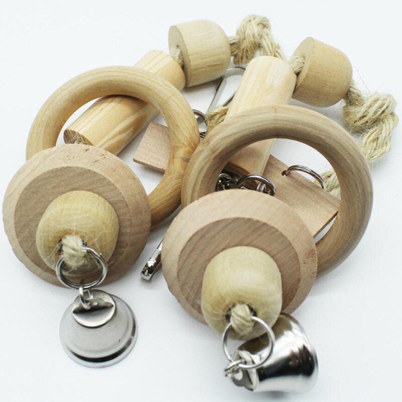 Natural Wood Bird Parrot Bird Cage Ladder Climbing Ladder Station Bar Bird Training Tool Bird Cage Accessories